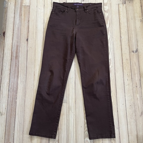 Gloria Vanderbilt Jeans Womens 6 Dark Brown Amanda Straight Stretch Cotton - Picture 1 of 9